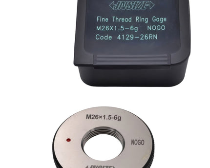 Insize Metric Fine Thread Ring Gauge NOGO M26 x 1.5 Class 6g Series 4129-26RN - INSIZE Australia