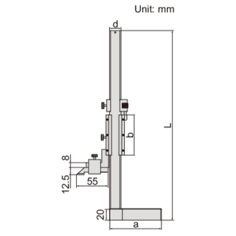 INSIZE Measuring Equipment Insize Mini Vernier Height Gauge 0-200mm / 0-8" Range Series 1253-200
