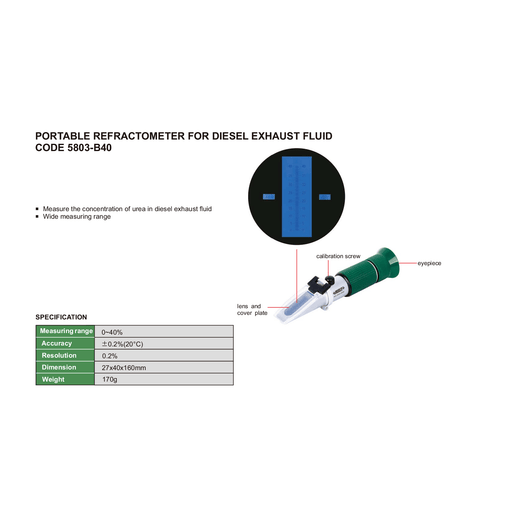 INSIZE MEASURING EQUIPMENT Insize Portable Refractometer DEF 0–40% Series 5803-B40