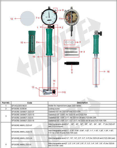 Insize SP BORE GAUGE ANVIL 2323-6 Interchangeable Anvil for 2323-6 & 2123-6A - INSIZE Australia