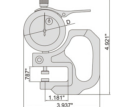 INSIZE Measuring Equipment Insize Thickness Gauge 0-0.5" x 0.0005" Range Series 2364-055