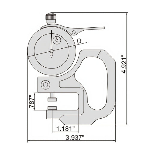 INSIZE Measuring Equipment Insize Thickness Gauge 0-0.5" x 0.0005" Range Series 2364-055