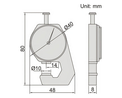INSIZE Measuring Equipment Insize Thickness Gauge 0-10mm x 0.1mm Range Series 2361-10
