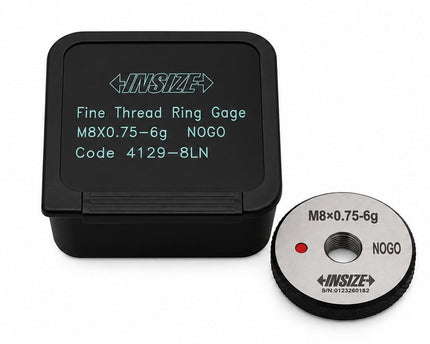 Insize Thread NOGO Ring Gauge M8 x 0.75mm Series 4139-8LN - INSIZE Australia