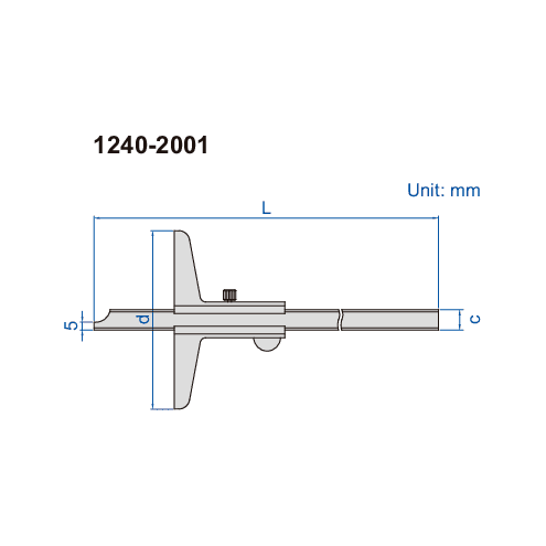 INSIZE Measuring Equipment Insize Vernier Depth Gauge 0-500mm Range Series 1240-500