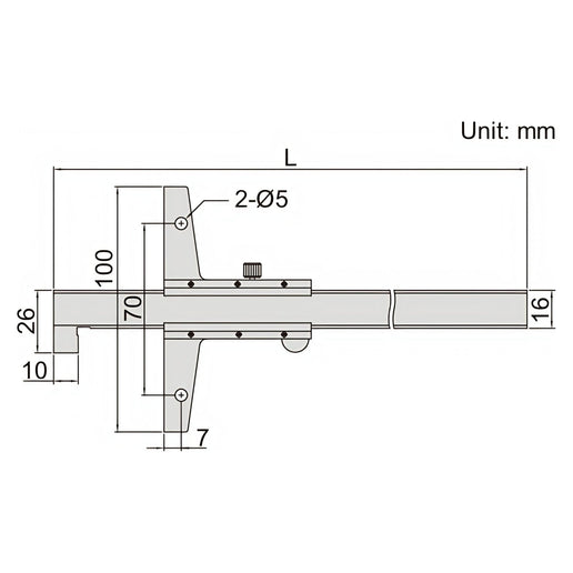 INSIZE Measuring Equipment Insize Vernier Hook Depth Gauge 0-200mm Range Series 1248-200