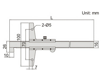 INSIZE Measuring Equipment Insize Vernier Hook Depth Gauge 0-300mm Range Series 1248-3001