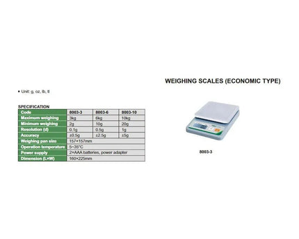 INSIZE MEASURING EQUIPMENT Insize Weighing Scale 6kg Capacity Economic Type Series 8003-6